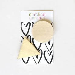 Caroline Gardner Brushed Gold Geometric Hair Clips