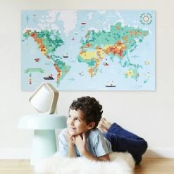 Poppik World Map Sticker Poster + 1600 Stickers