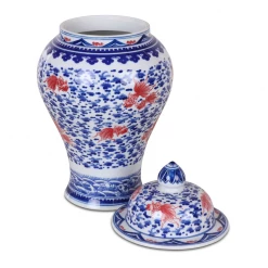 Melting Pot Amsterdam Vaas Vis met deksel Blauw/Oranje