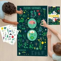 Poppik Póster educativo de Pegatinas Flores