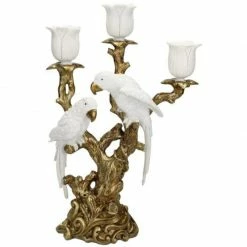 Melting Pot Amsterdam Candle Stick Two Birds White 38x13x23cm