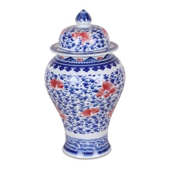 Melting Pot Amsterdam Vaas Vis met deksel Blauw/Oranje