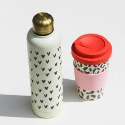 Caroline Gardner 550ml Hearts Metal Water Bottle
