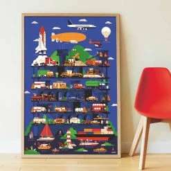 Poppik Póster Educativo De Pegatinas Vehículos