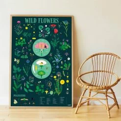 Poppik Póster educativo de Pegatinas Flores