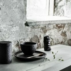 Muubs Black Mahogany Carved Plate