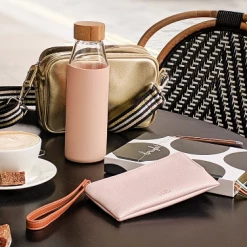 Caroline Gardner Pink Glass Water Bottle