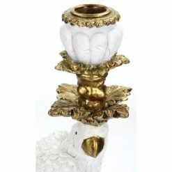 Melting Pot Amsterdam Candle Stick Bird White A 40x13x15cm