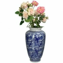 Melting Pot Amsterdam Vase Parrot Porcelain Blue18x18x36cm
