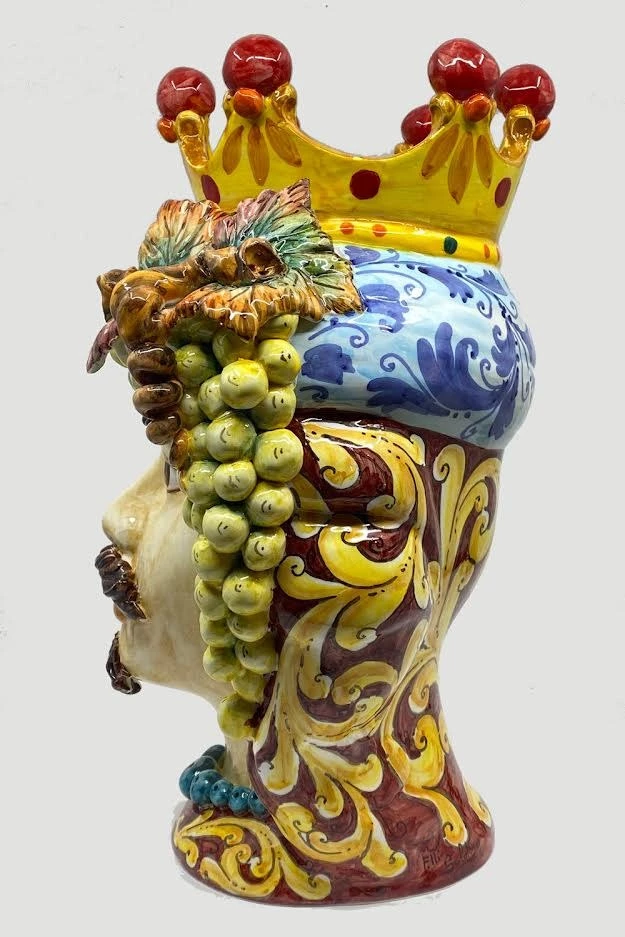 Melting Pot Amsterdam Teste di Moro Vaas van Keramiek Man +/-45cm Met Siciliaanse kleuren en motieven 2 Melting Pot Amsterdam Teste di Moro Vaas van Keramiek Man +/-45cm Met Siciliaanse kleuren en motieven