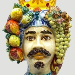 Melting Pot Amsterdam Teste di Moro Vaas van Keramiek Man +/-45cm Met Siciliaanse kleuren en motieven