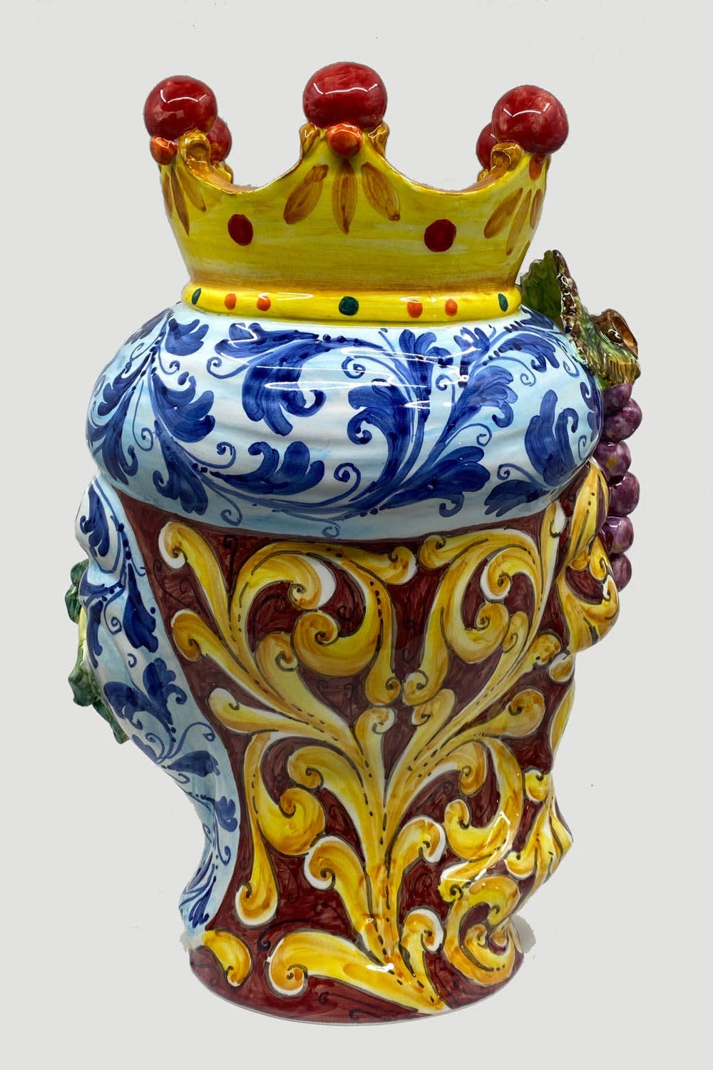 Melting Pot Amsterdam Teste di Moro Vaas van Keramiek Man +/-45cm Met Siciliaanse kleuren en motieven 3 Melting Pot Amsterdam Teste di Moro Vaas van Keramiek Man +/-45cm Met Siciliaanse kleuren en motieven