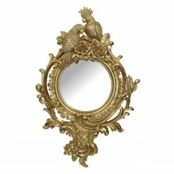 Melting Pot Amsterdam Spiegel met 2 Papegaaien Goud Polyserin 37x5.5x57cm