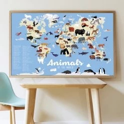 Poppik Animals Of The World Educational Sticker Poster + 76 Stickers