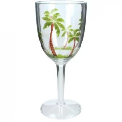 Melting Pot Amsterdam Wijnglas Palmboom Acryl Groen 9x9x20.5cm
