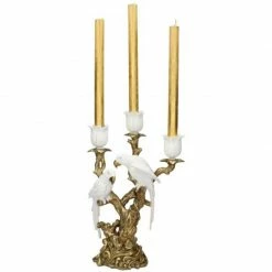 Melting Pot Amsterdam Candle Stick Two Birds White 38x13x23cm