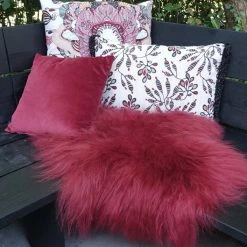 Melting Pot Amsterdam Schapenvacht Burgundy Langharig 55x95