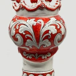 Melting Pot Amsterdam Teste di Moro Vaas van Keramiek Vrouw Rood /Wit +/-43cm Met de hand gemaakt en beschilderd