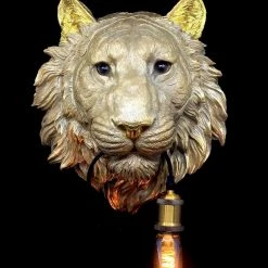 Melting Pot Amsterdam Tijger Lamp Goud Materiaal: Polyresin Afmeting: 33,5 cm x 31,5 cm x H 37,5 cm